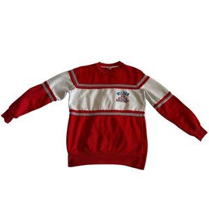 Vtg Wilson Athletic Department Mens Sweatshirt Red White Pullover Long Sleeve